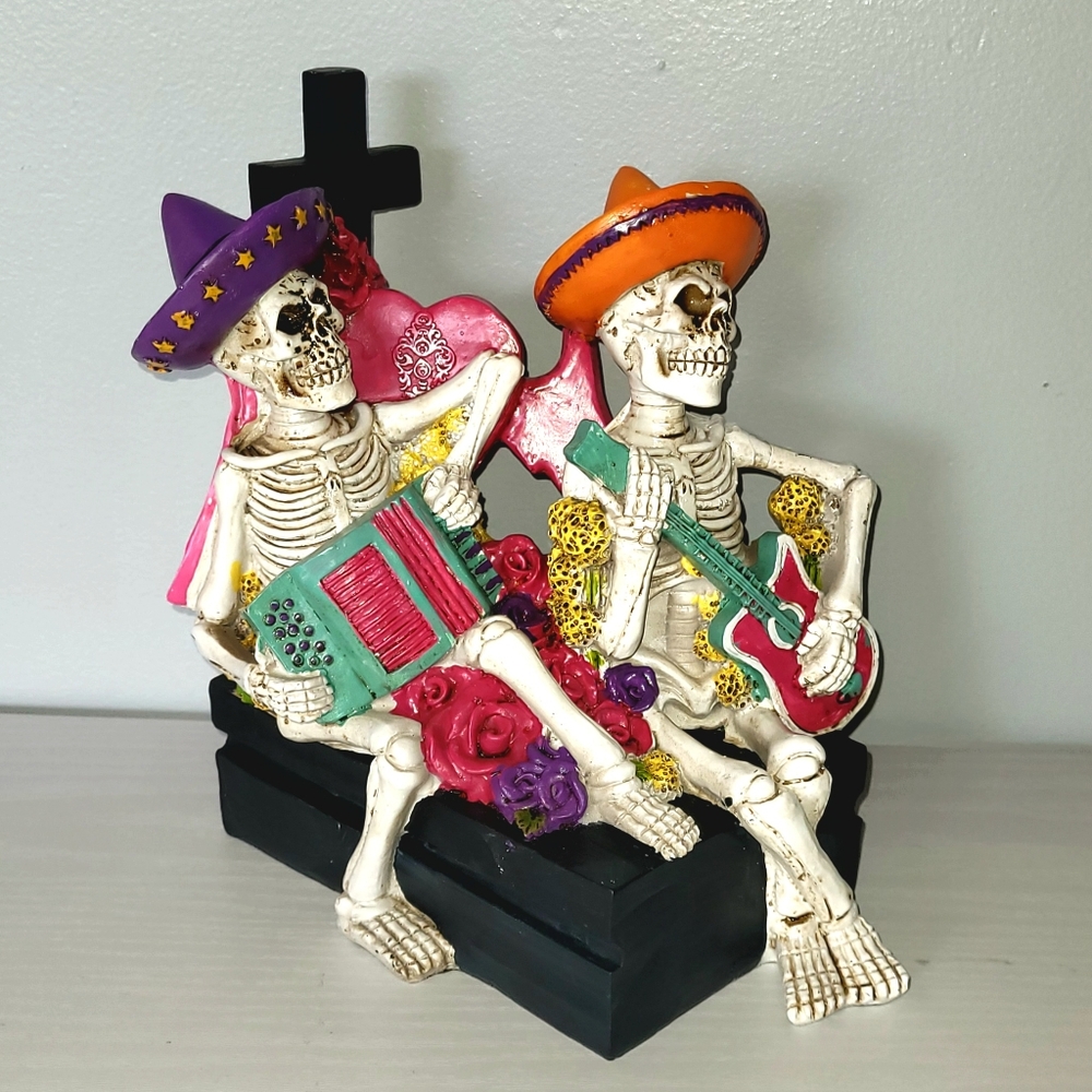 Day of the Dead Mariachi Skeletons Dia de los Muertos Halloween, 8.5 in